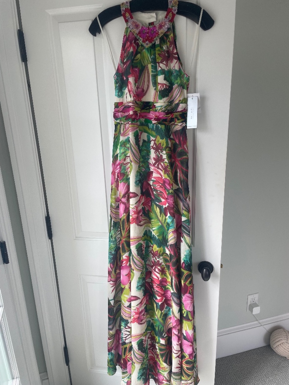Teri Jon by Rickie Freeman Floral Chiffon Gown Size 2 Brand NWT